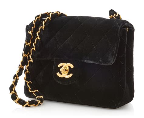 chanel velvet black bag